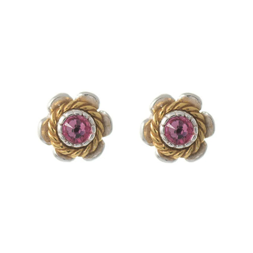 Ohrstecker 925 Silber Trachtenschmuck Zirkonia pink