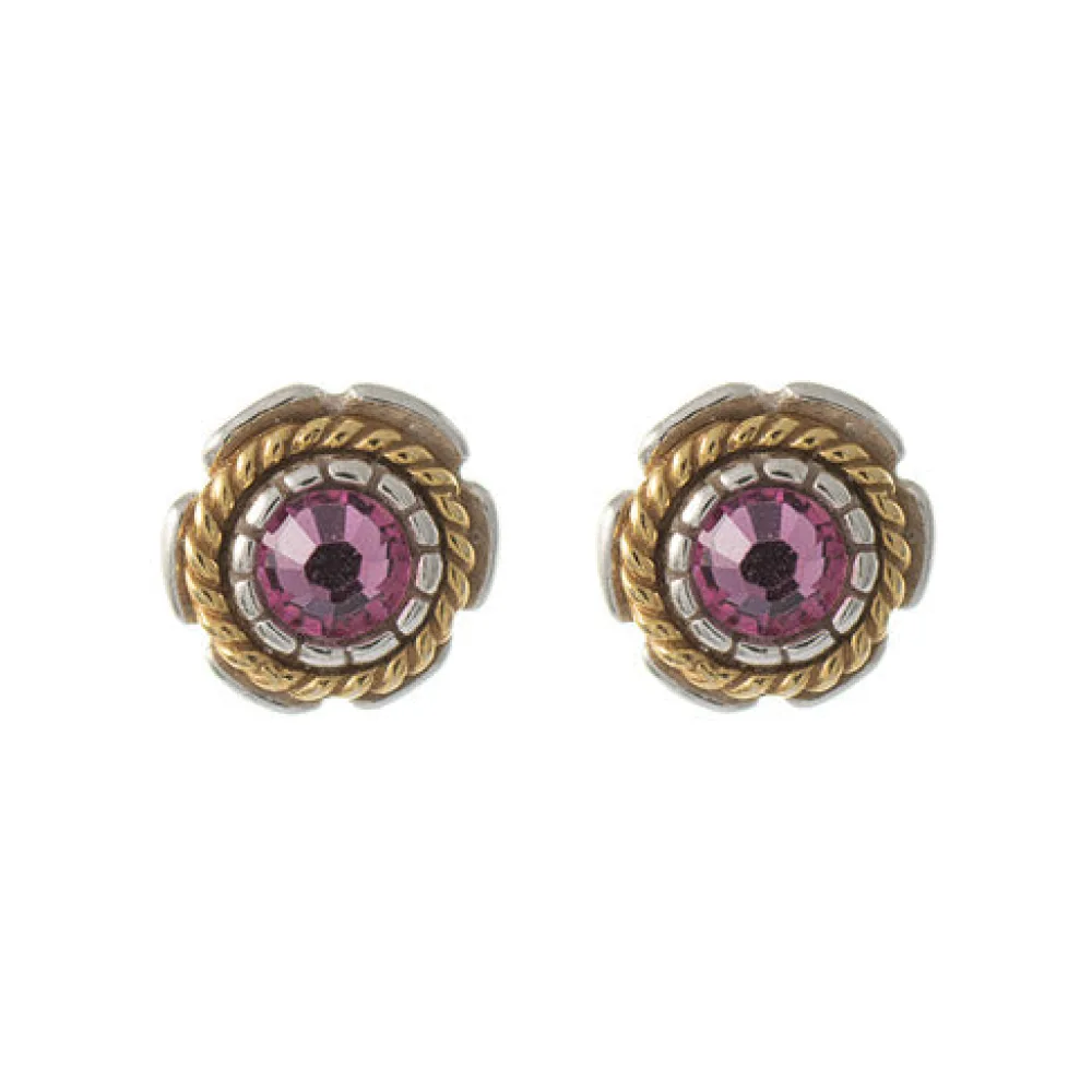 Ohrstecker 925 Silber Trachtenschmuck Zirkonia pink