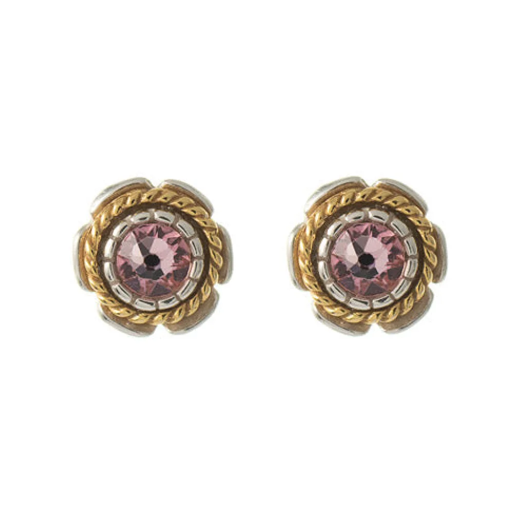 Ohrstecker 925 Silber Trachtenschmuck Zirkonia rosa