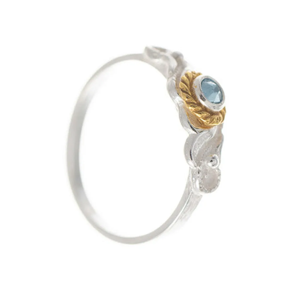 Ring 925 Silber Trachtenschmuck Zirkonia hellblau