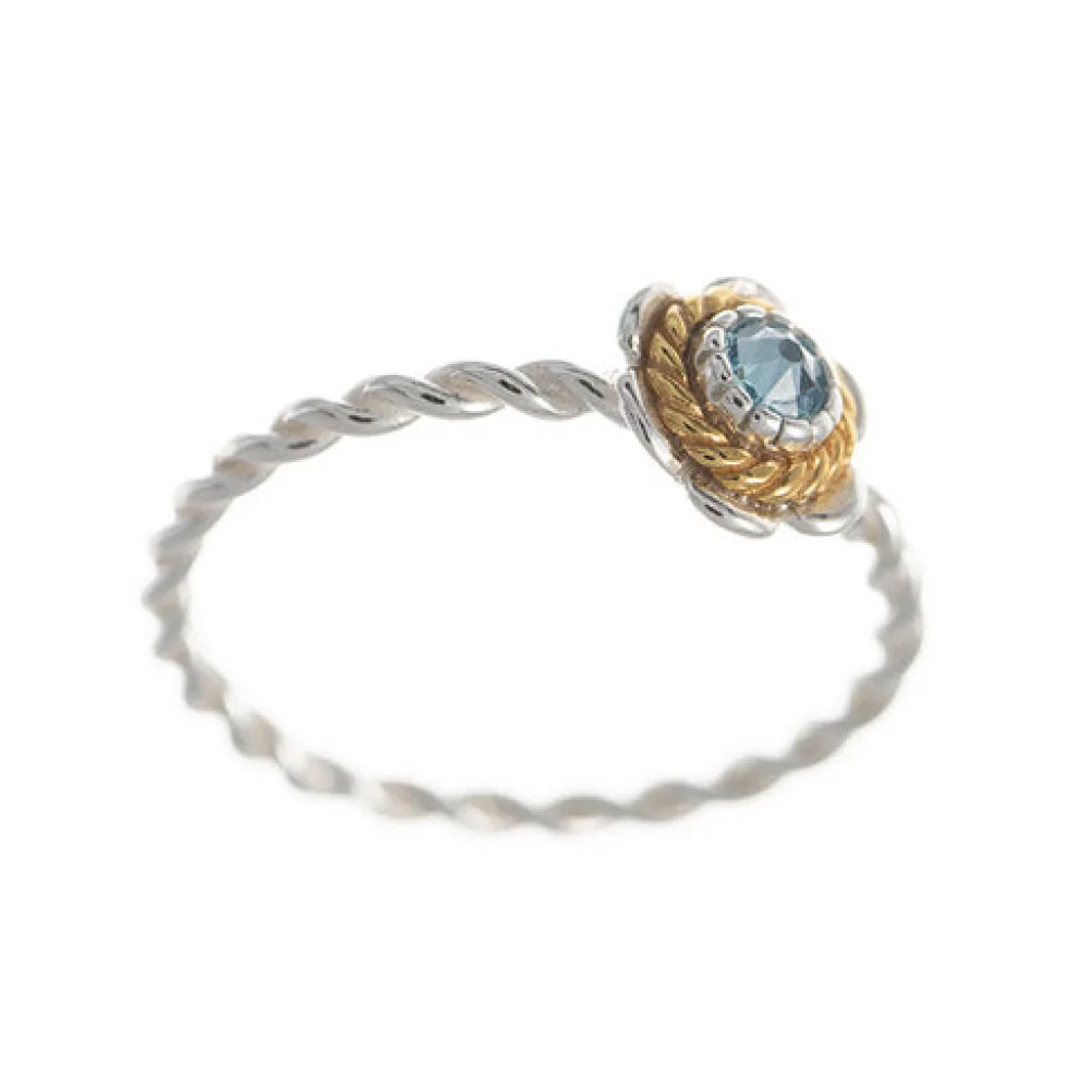 Ring 925 Silber Trachtenschmuck Zirkonia hellblau