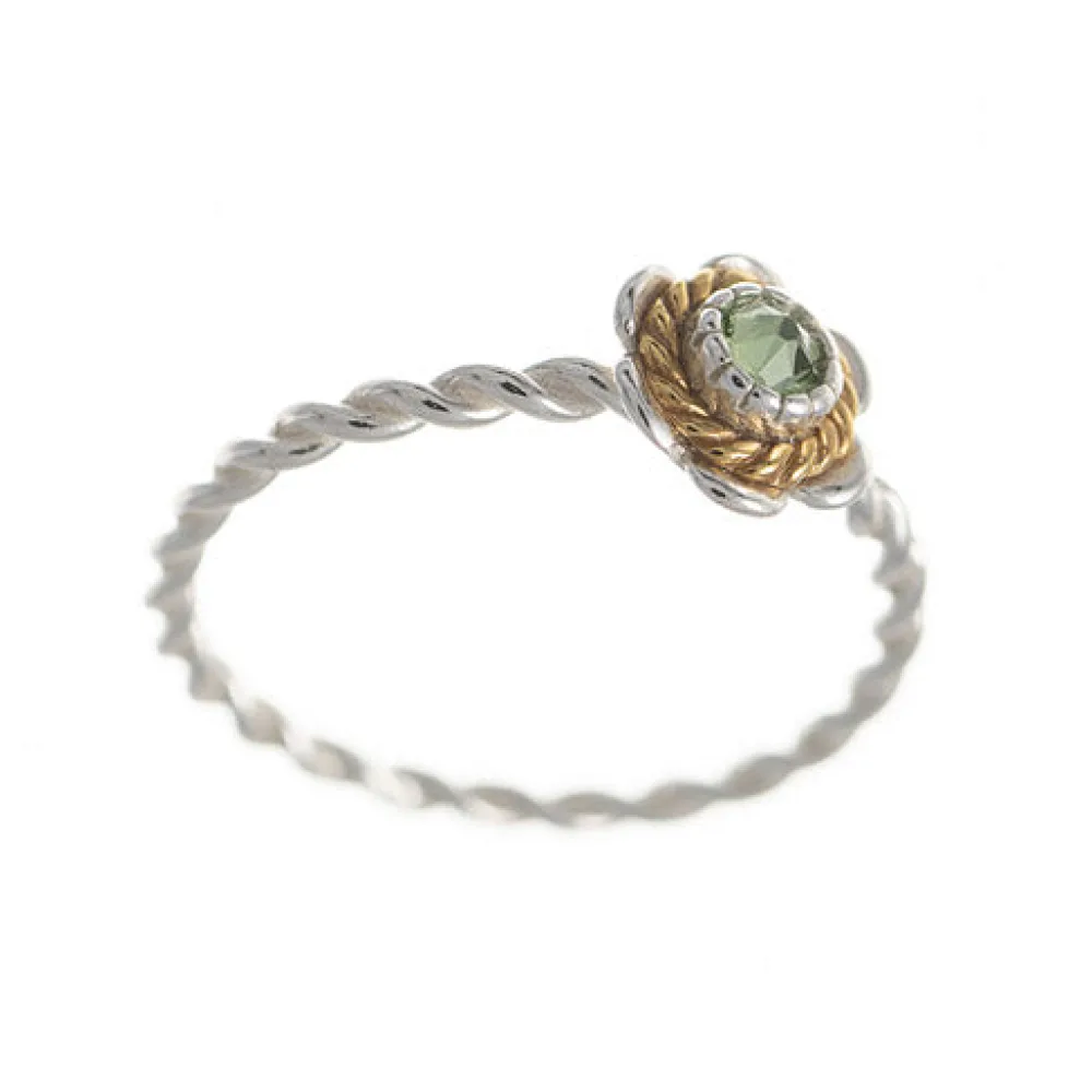Ring 925 Silber Trachtenschmuck Zirkonia hellgrün