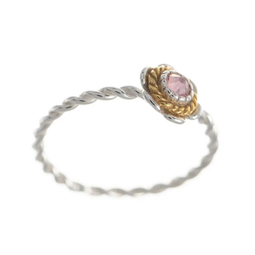 Ring 925 Silber Trachtenschmuck Zirkonia rosa