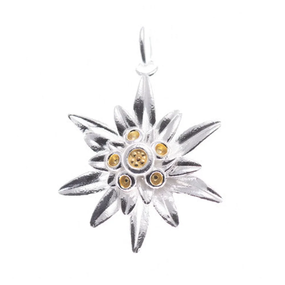 Anhänger 925 Silber Tracht Edelweiss L