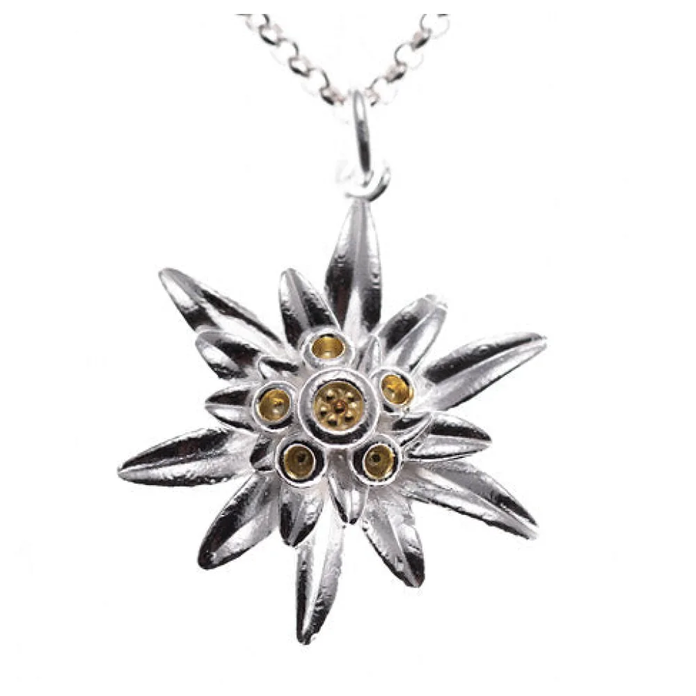 Anhänger mit Kette 925 Silber Tracht Edelweiss L
