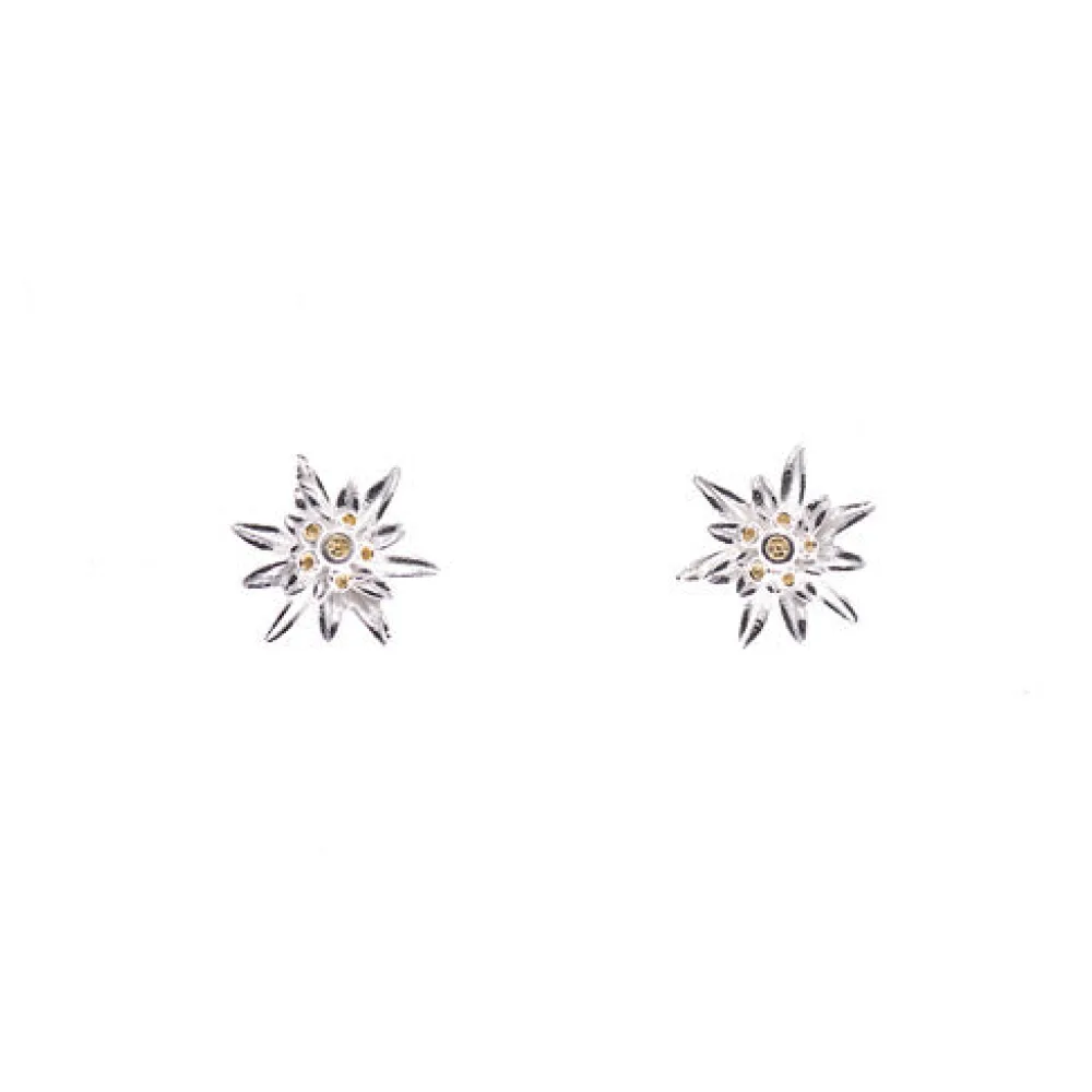 Ohrstecker 925 Silber Tracht Edelweiss XS