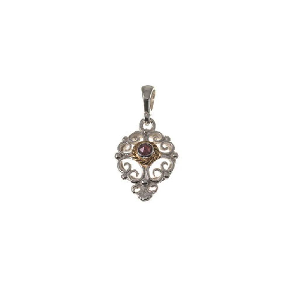 Anhänger 925 Silber Trachtenschmuck Granat