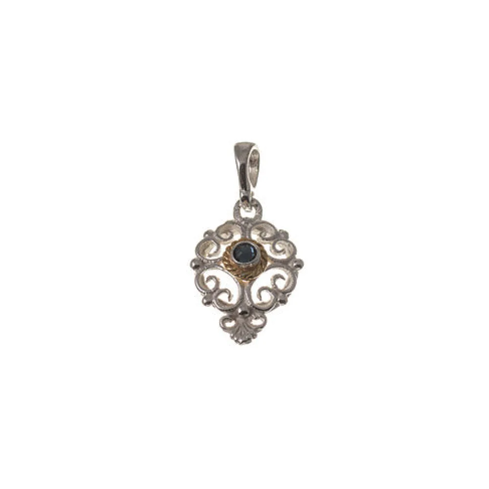 Anhänger 925 Silber Trachtenschmuck Zirkonia blau