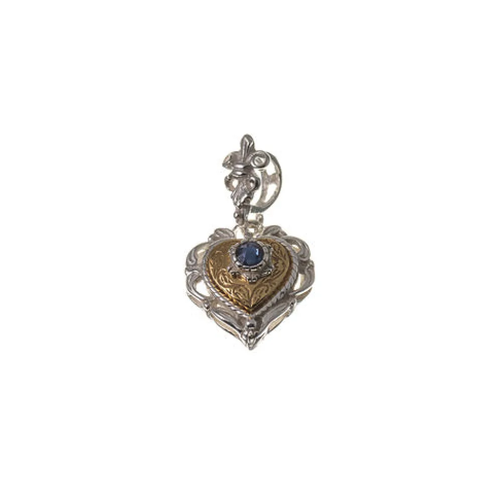 Anhänger 925 Silber Trachtenschmuck Zirkonia blau