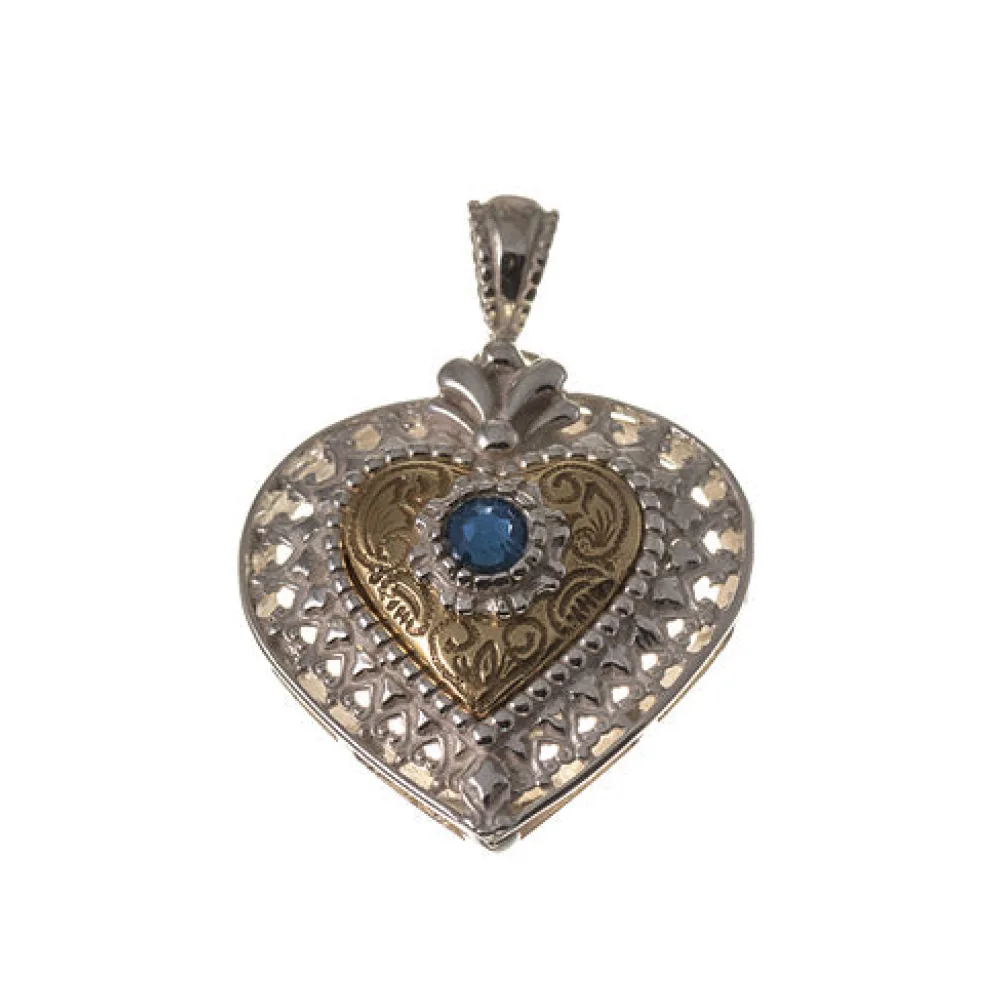 Anhänger 925 Silber Trachtenschmuck Zirkonia blau