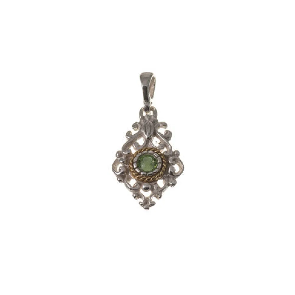 Anhänger 925 Silber Trachtenschmuck Zirkonia grün
