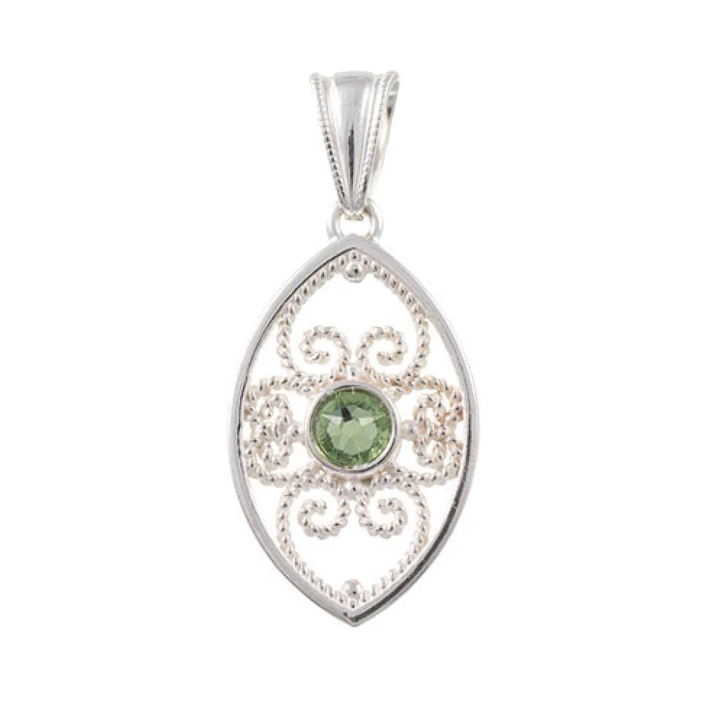 Anhänger 925 Silber Trachtenschmuck Zirkonia hellgrün