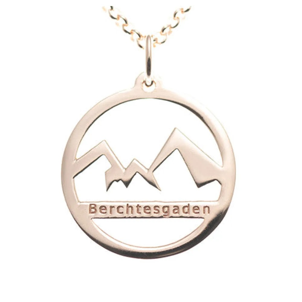 Anhänger Watzmann Berchtesgaden 925 Silber rosé vergoldet mit Kette 45cm
