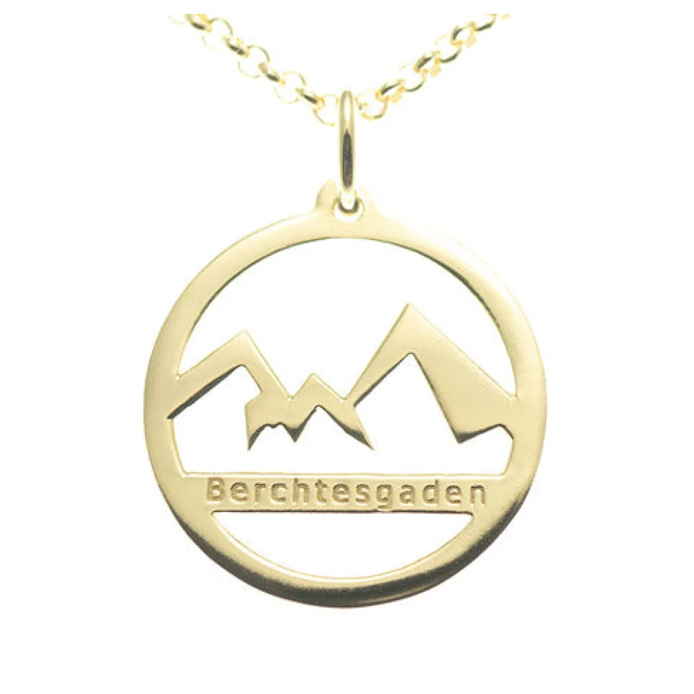 Anhänger Watzmann Berchtesgaden 925 Silber vergoldet mit Kette 45cm