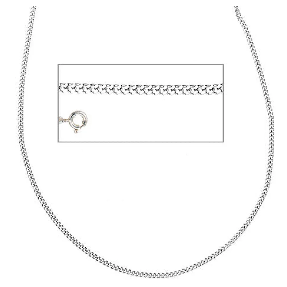 Panzerkette 925 Sterling Silber 2 mm 38 cm Halskette Kette Silberkette Federring