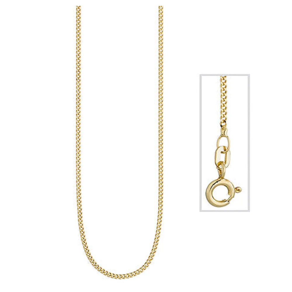 Panzerkette 925 Sterling Silber gold vergoldet 1 3 mm 50 cm Kette Halskette