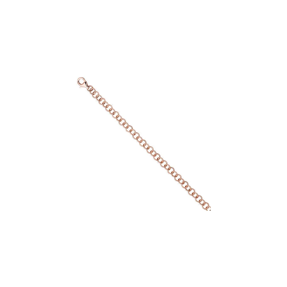 Rundankerarmband 925 Silber rotgold vergoldet 19 cm Armband Ankerarmband