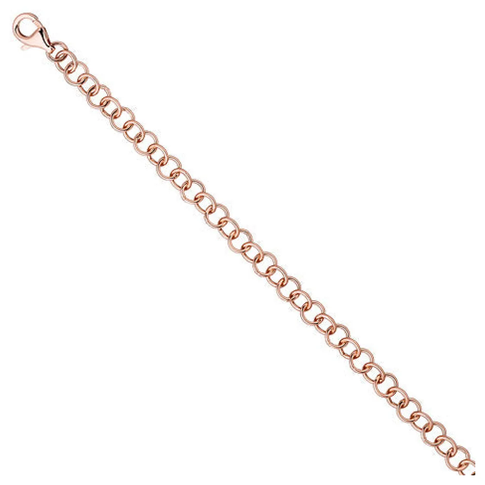 Rundankerarmband 925 Silber rotgold vergoldet 19 cm Armband Ankerarmband
