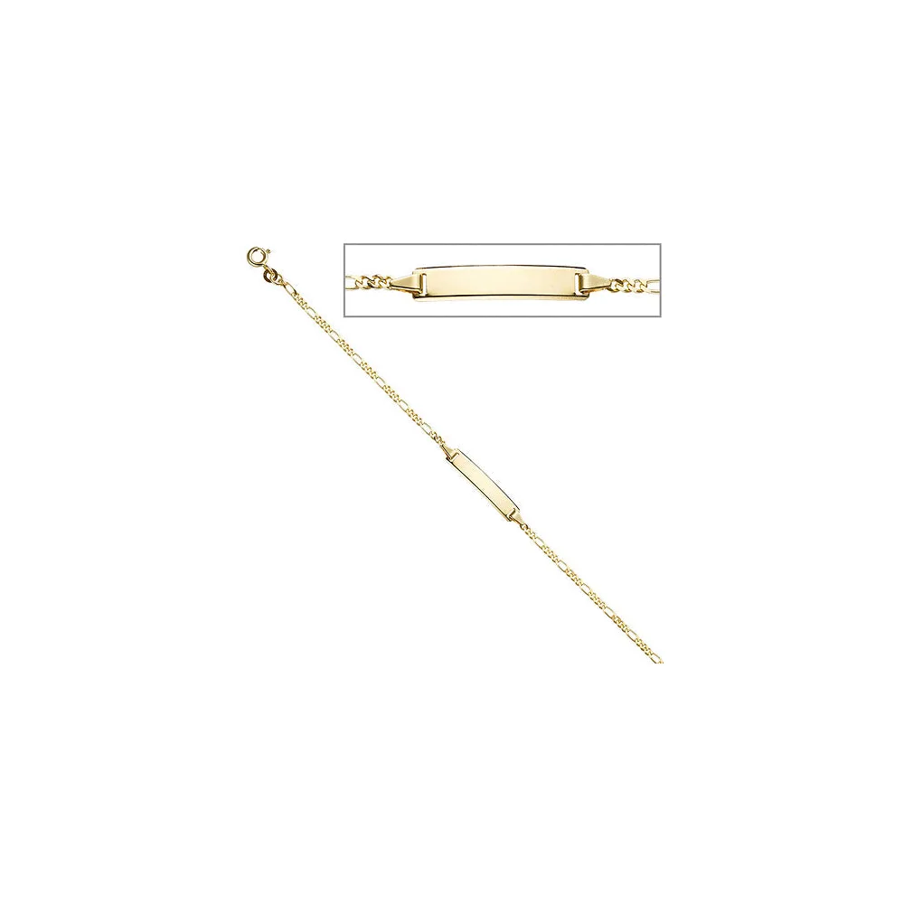 Schildband 333 Gold Gelbgold 18 5 cm Gravur ID Armband Federring