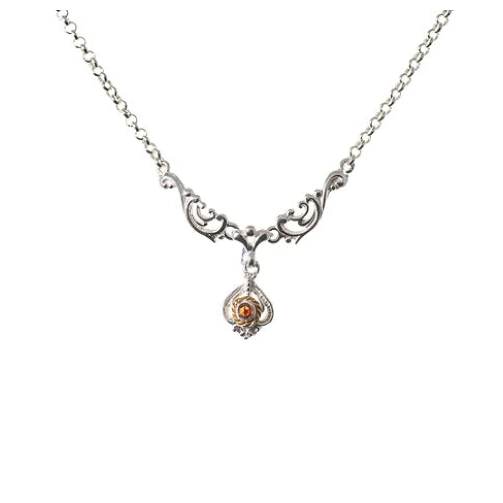 Collier 925 Silber Trachtenschmuck Granat