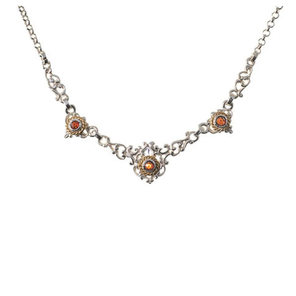 Collier 925 Silber Trachtenschmuck Granat