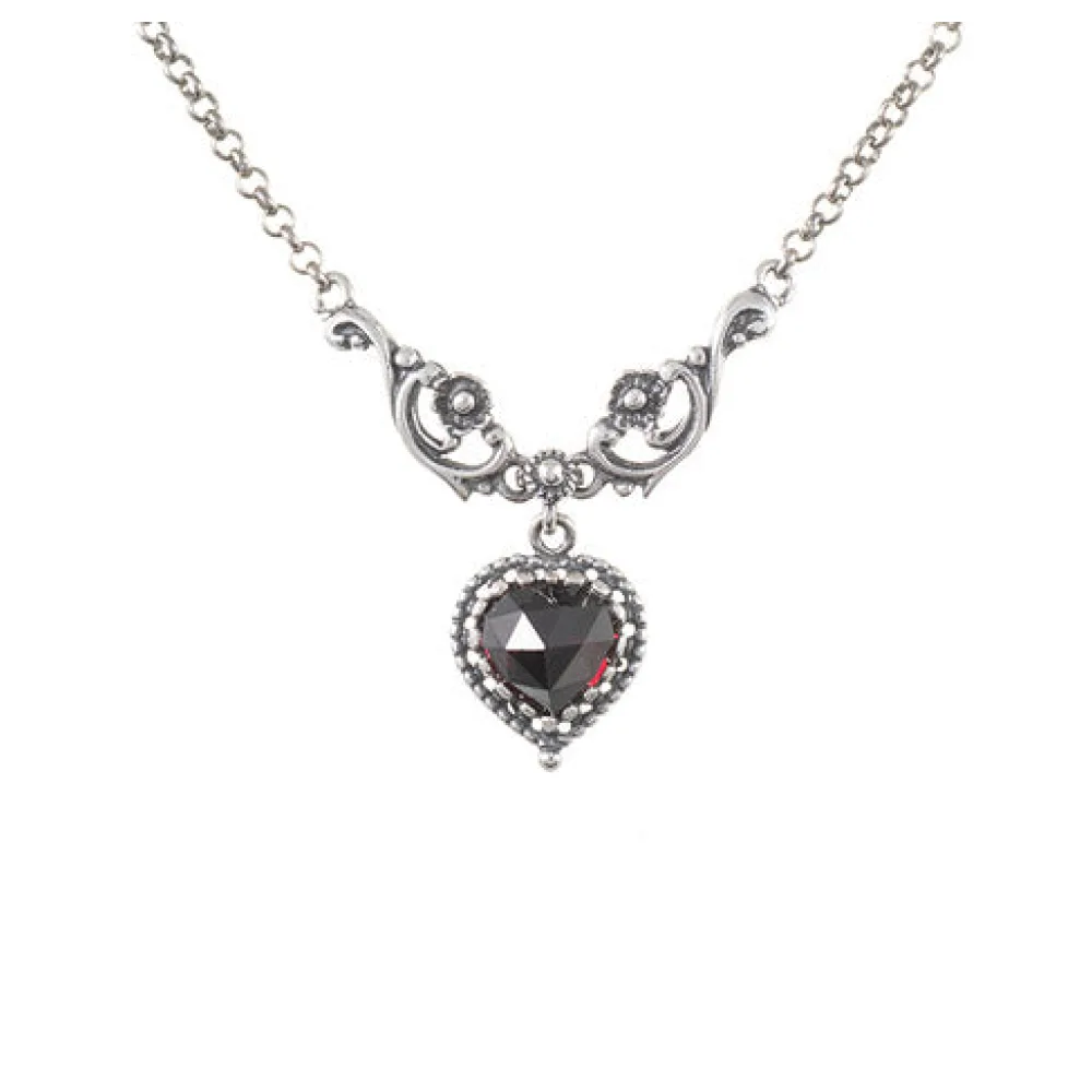 Collier 925 Silber Trachtenschmuck Granat