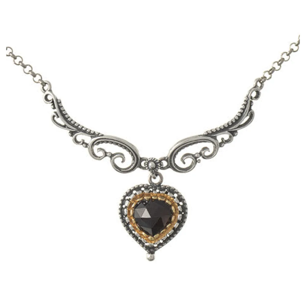 Collier 925 Silber Trachtenschmuck Granat