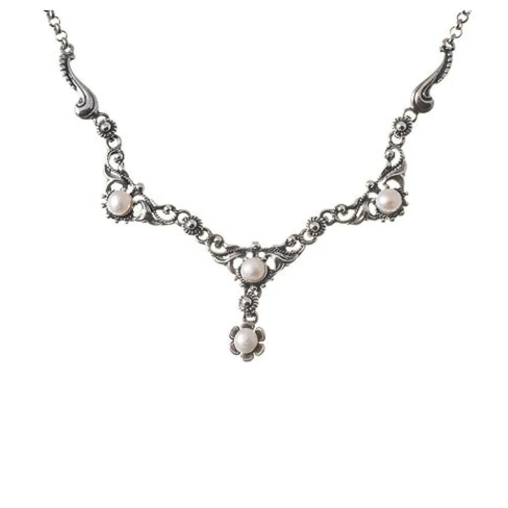 Collier 925 Silber Trachtenschmuck Perle