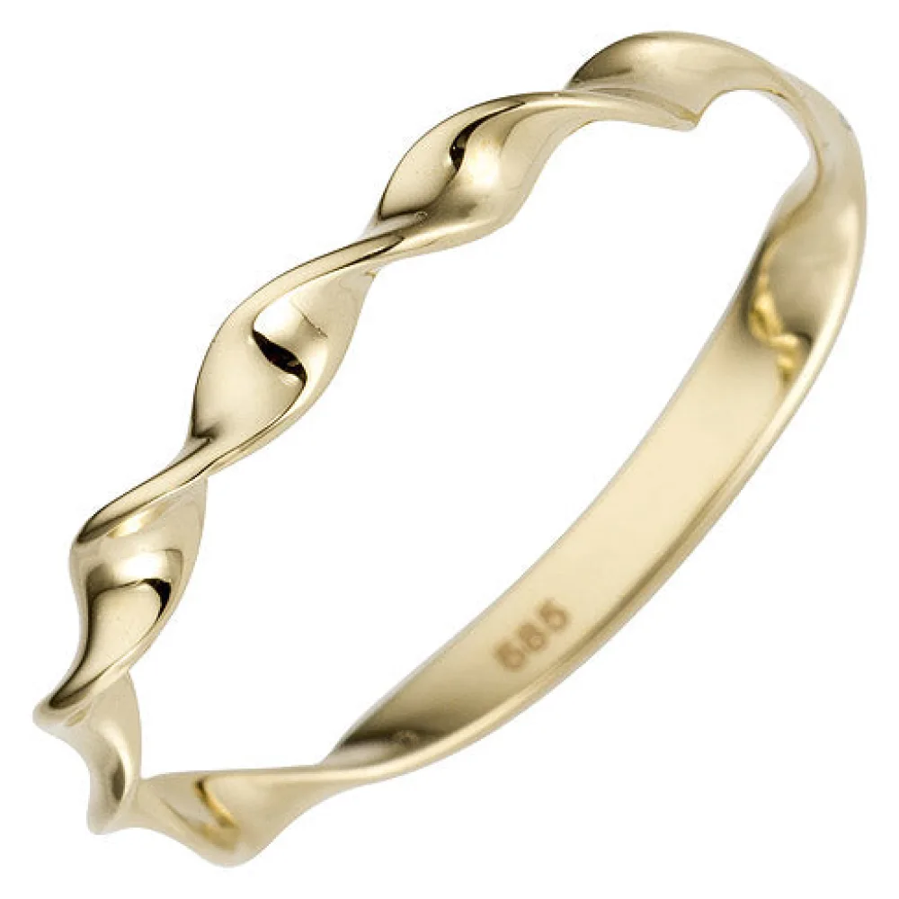 Damen Ring gedreht 585 Gold Gelbgold Goldring-58