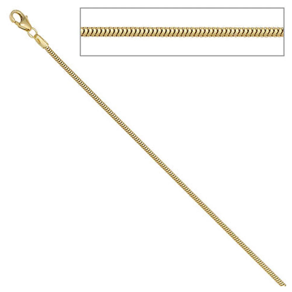 Schlangenkette 585 Gelbgold 1 6 mm 42 cm Karabiner Gold Kette Goldkette