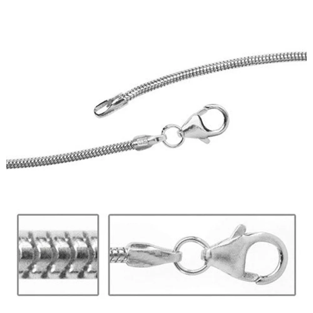 Schlangenkette 925 Silber 1 0 mm 42 cm Halskette Kette Silberkette Karabiner