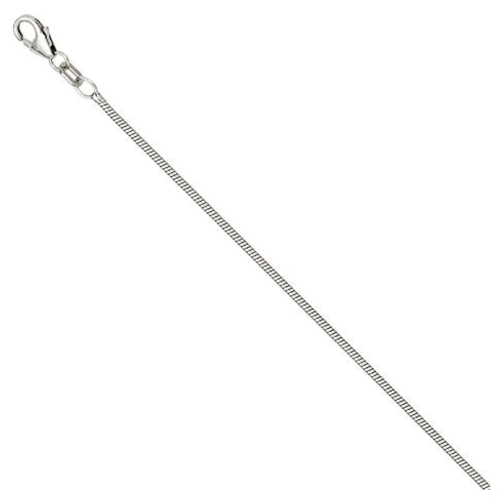 Schlangenkette 925 Silber 1 3 mm 40 cm Halskette Kette Silberkette Karabiner