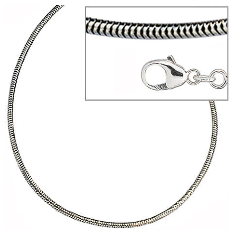 Schlangenkette 925 Silber 1 6 mm 42 cm Halskette Kette Silberkette Karabiner