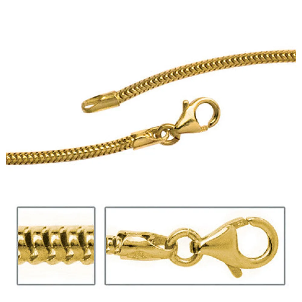 Schlangenkette aus 333 Gelbgold 1 9 mm 42 cm Gold Kette Halskette Goldkette