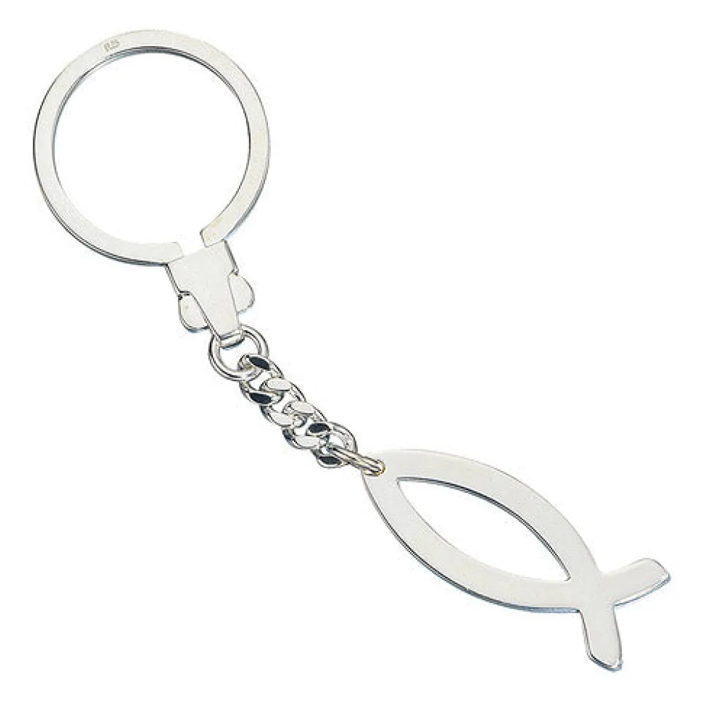 Schlüsselanhänger Ichthys 925 Sterling Silber