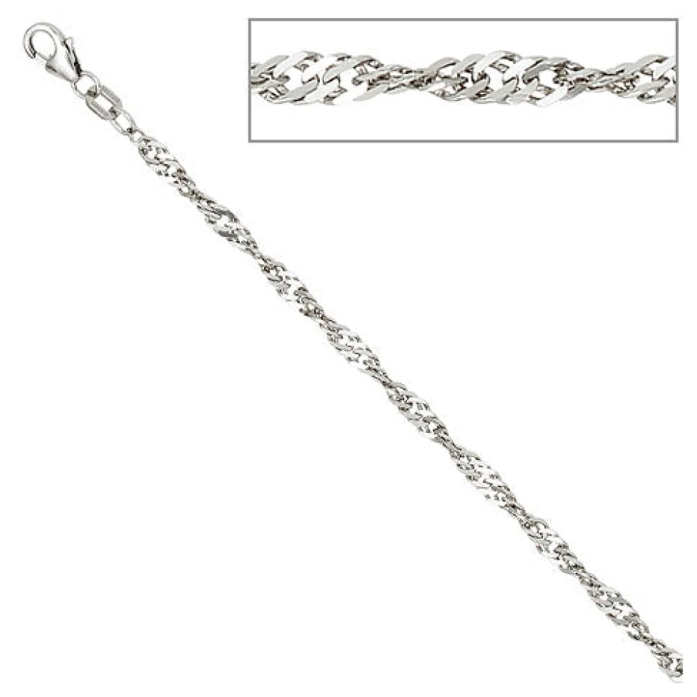 Singapurkette 925 Silber 2 9 mm 42 cm Halskette Kette Silberkette Karabiner