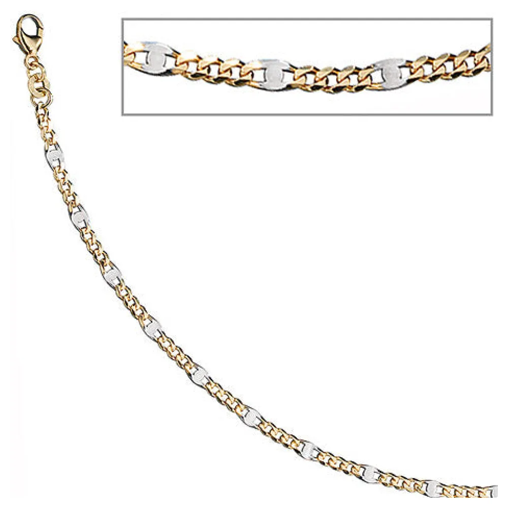 Steg-Panzerarmband 333 Gelbgold massiv 19 cm Gold Armband Goldarmband Karabiner
