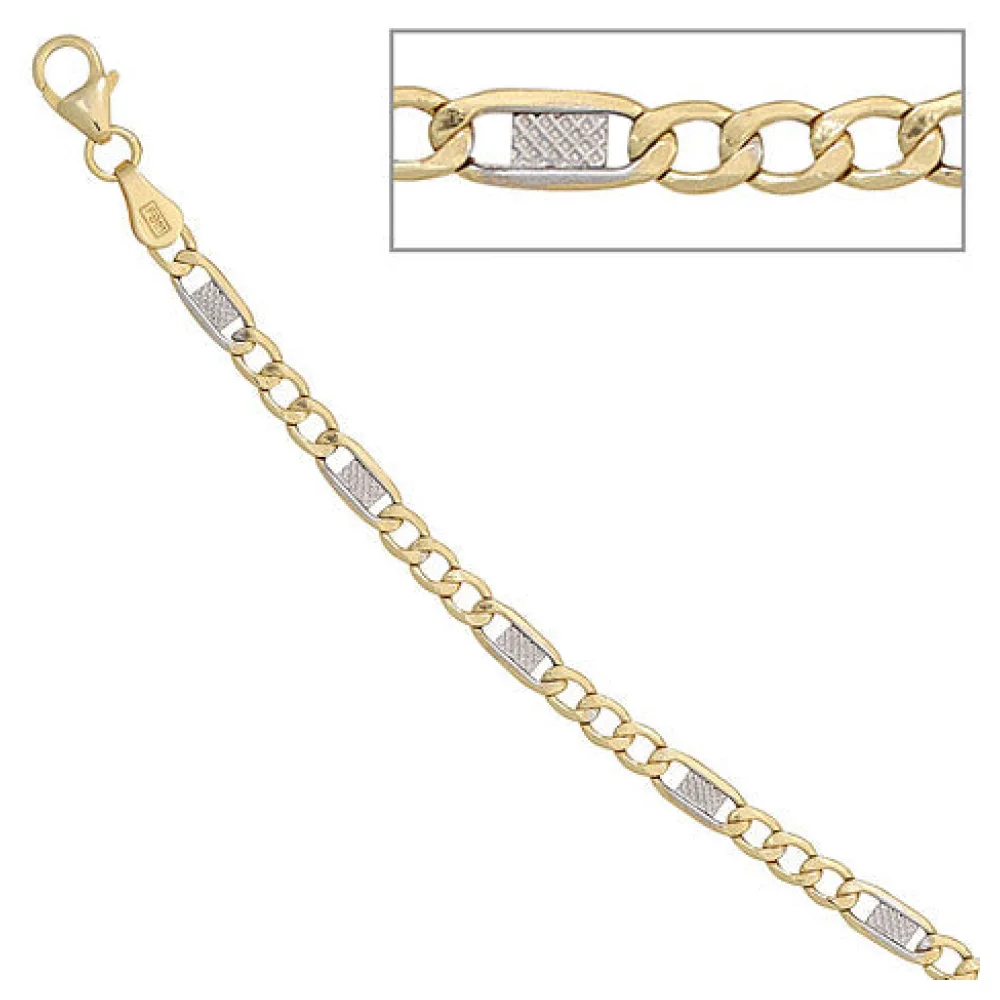 Steg-Panzerkette 333 Gelbgold 3 7 mm 45 cm Gold Kette Halskette Goldkette