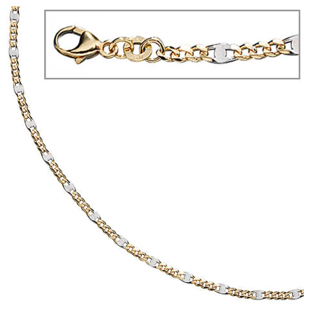 Steg-Panzerkette 333 Gelbgold massiv 2 mm 45 cm Gold Kette Halskette Goldkette
