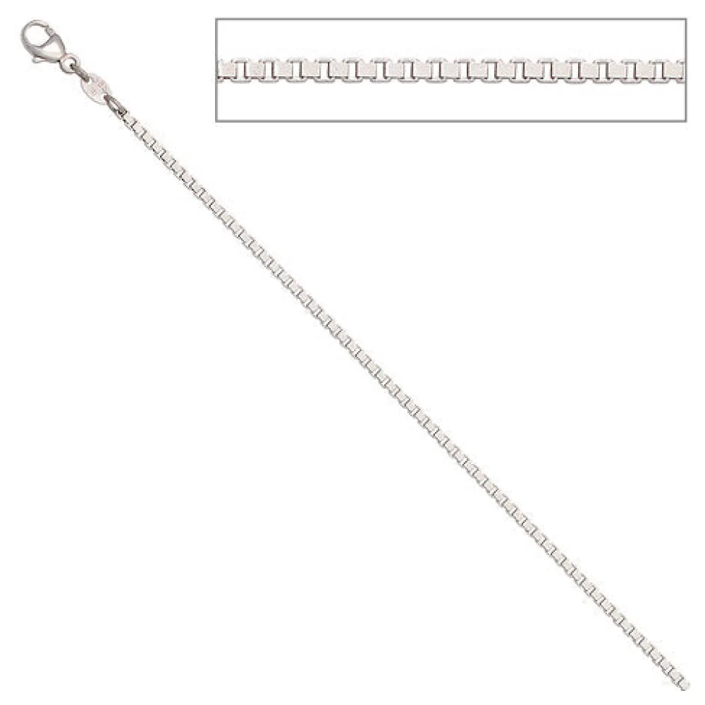 Venezianerkette 585 Weißgold 1 5 mm 38 cm Gold Kette Halskette Weißgoldkette