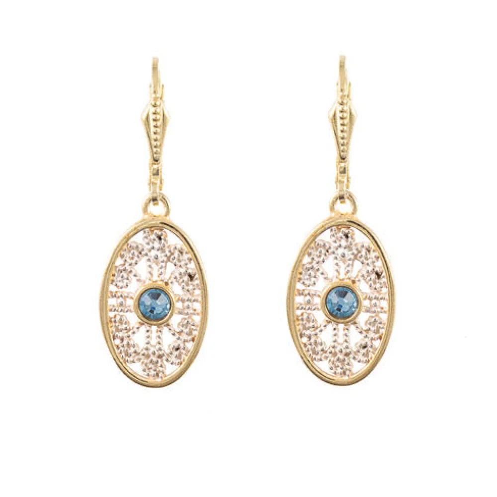 Ohrhänger 925 Silber Trachtenschmuck Zirkonia hellblau