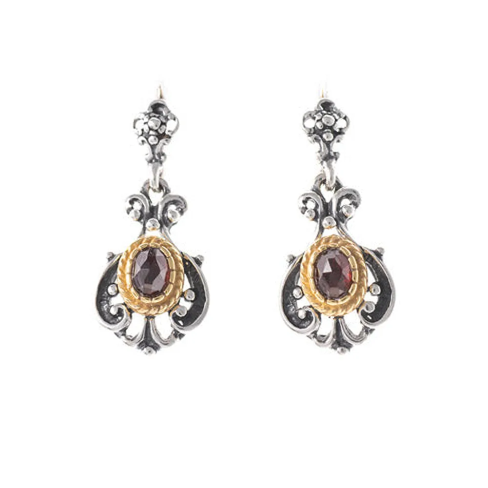 Ohrringe 925 Silber Trachtenschmuck Granat