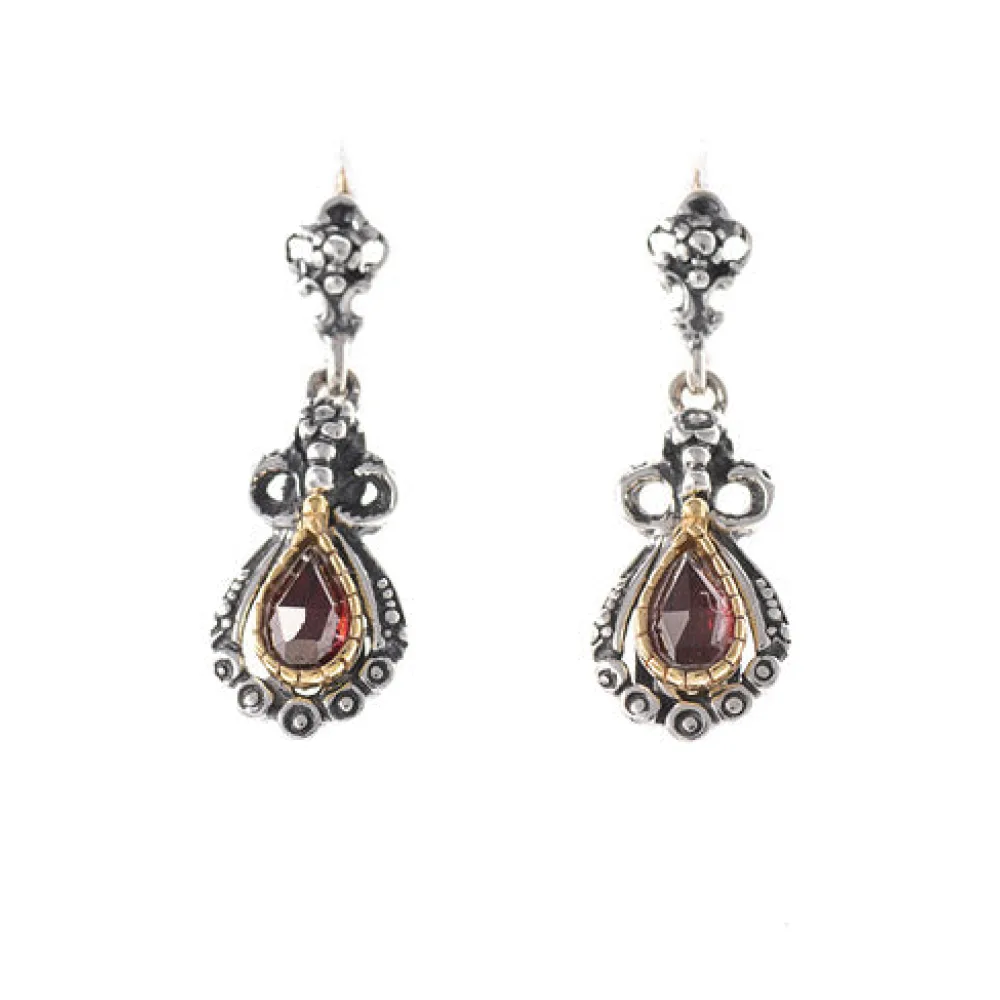Ohrringe 925 Silber Trachtenschmuck Granat