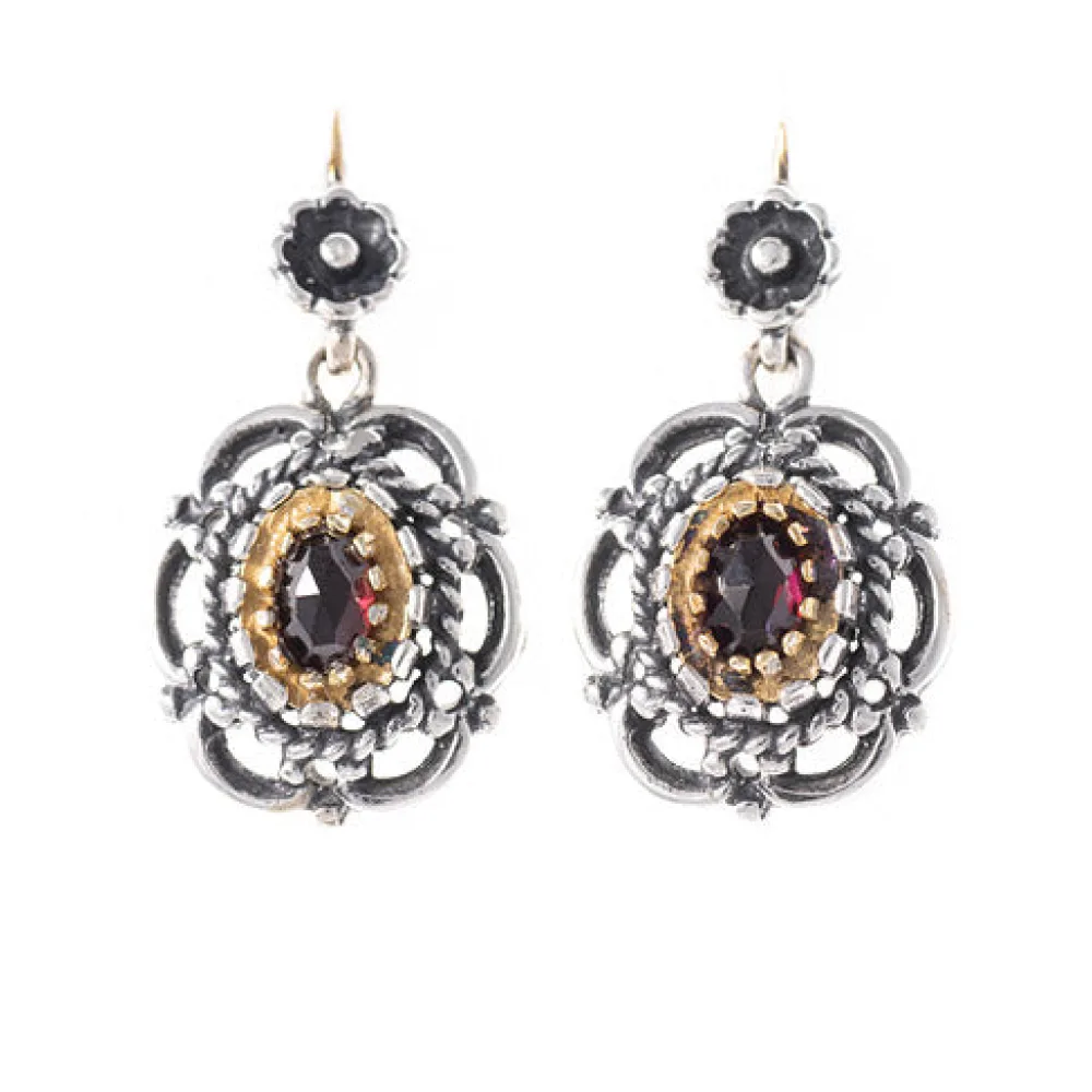 Ohrringe 925 Silber Trachtenschmuck Granat
