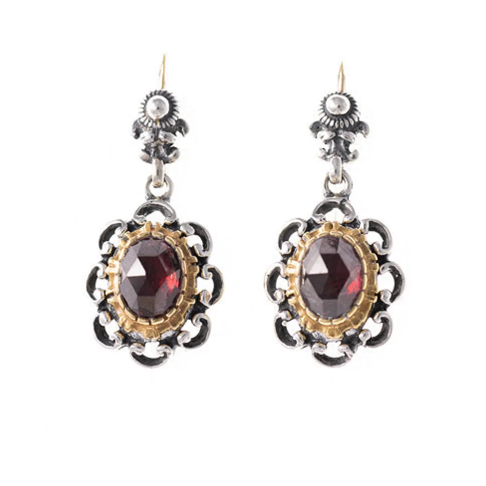 Ohrringe 925 Silber Trachtenschmuck Granat