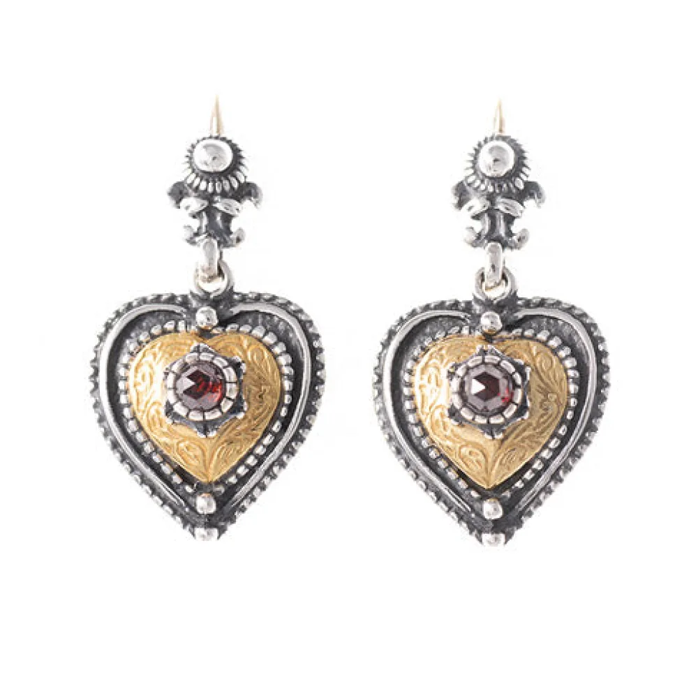 Ohrringe 925 Silber Trachtenschmuck Granat
