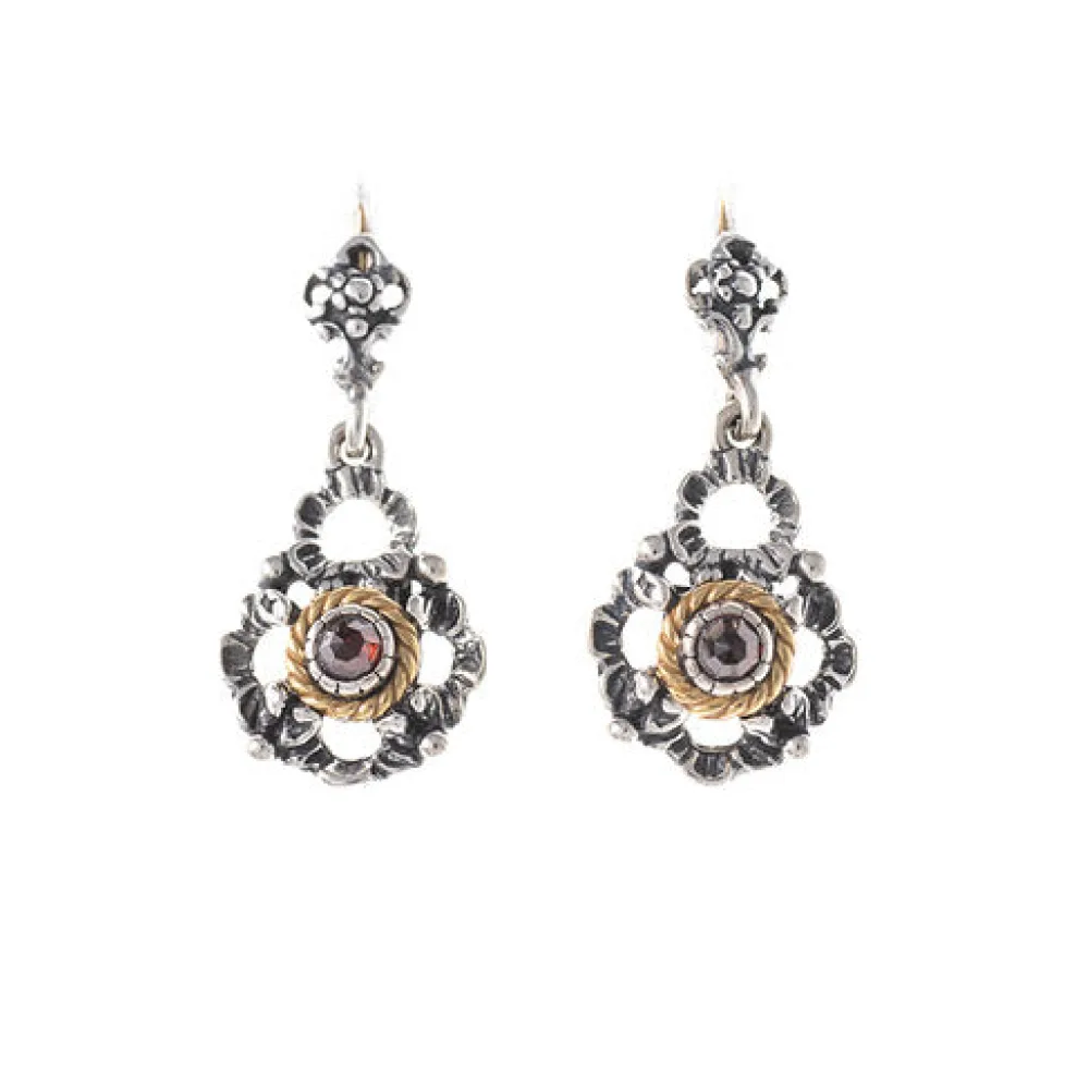 Ohrringe 925 Silber Trachtenschmuck Granat