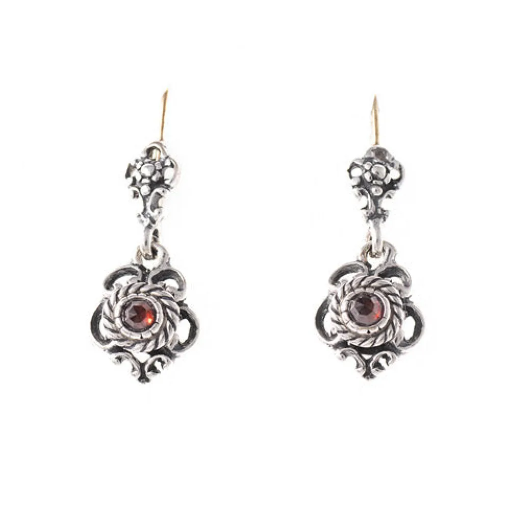 Ohrringe 925 Silber Trachtenschmuck Granat