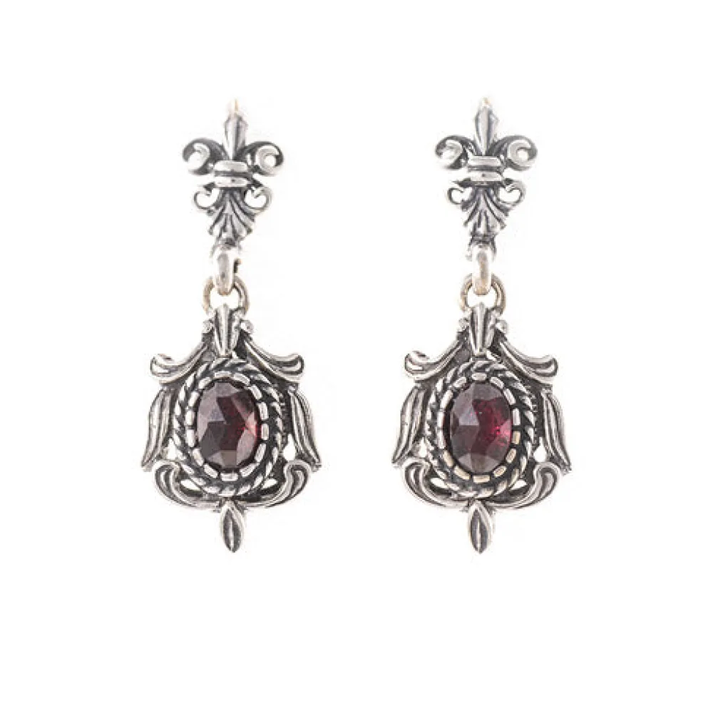 Ohrringe 925 Silber Trachtenschmuck Granat