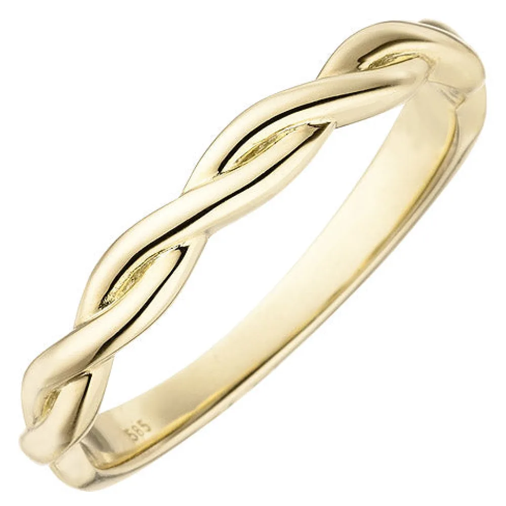 Damen Ring geflochten 585 Gold Gelbgold Goldring-60